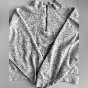 🩶🏃🏻‍♀️🧘🏻‍♀️GAP ATHLETIC Gray Fleece Zip Sweatshirt Top